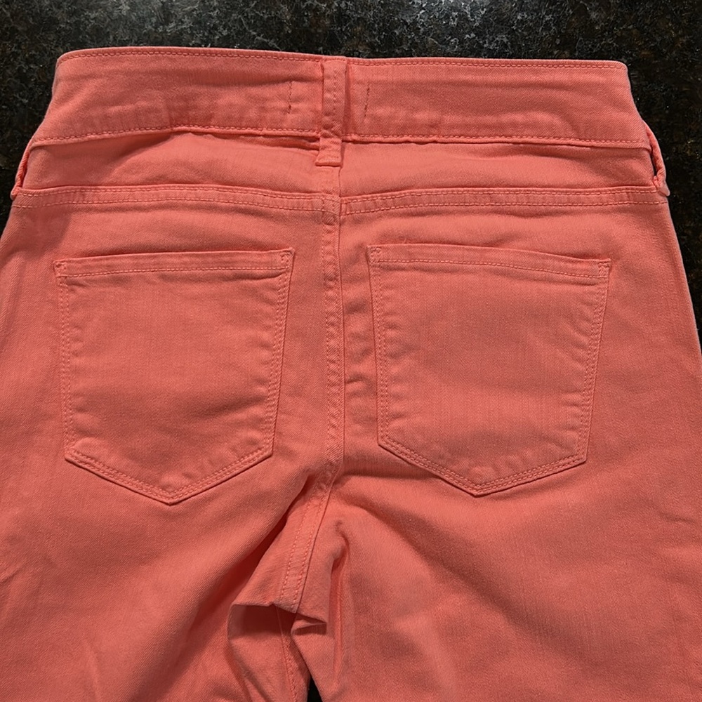 NYDJ Los Angeles Alina Lift x Tuck technology convertible ankle coral jeans 00P - Picture 3 of 7
